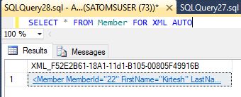 AUTO MODE With FOR XML